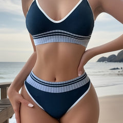 Contrast Trim Bra & Panties Lingerie Set