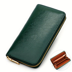 VARBEDER Long Wallet Zip Closure Wrist Strap Pockets Casual Style Envelope