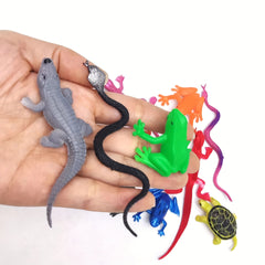 12pcs Mini Reptile Dolls Wild Vinyl Animal Model Set