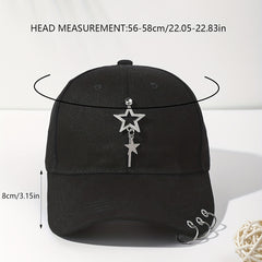 Pentagram Ring Rivet Baseball Cap Hip Hop Sun Hat Unisex Couple Dad Hats