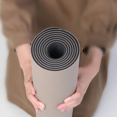 Solid Yoga Mat Anti slip Frosted PU Leather Rubber Yoga Mat