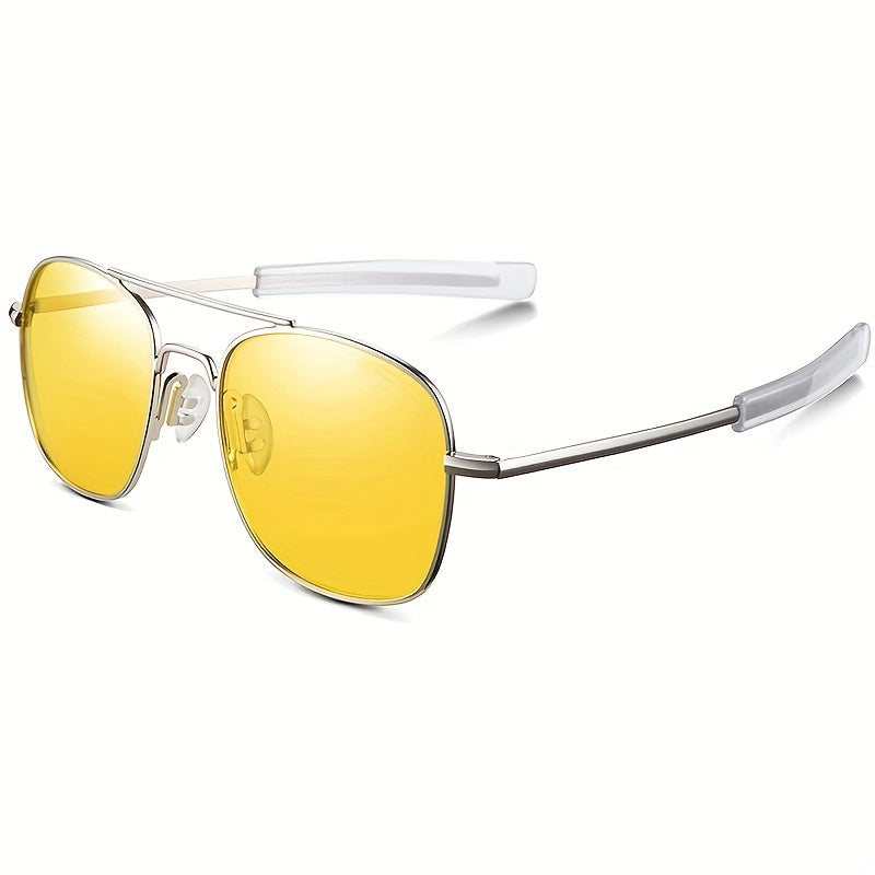 Men's Polarized Night Vision Driving Sunglasses Anti-glare Aviator Pilot