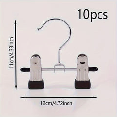 10pcs Stainless Steel Clothes Hangers w/ Adjustable Clips for Stores