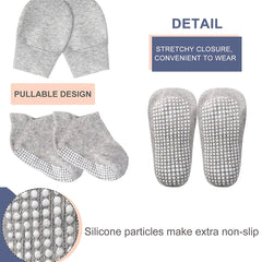 3 Piece Baby Outfit Set Ears Hat Mittens Non Slip Socks Soft Cotton Material