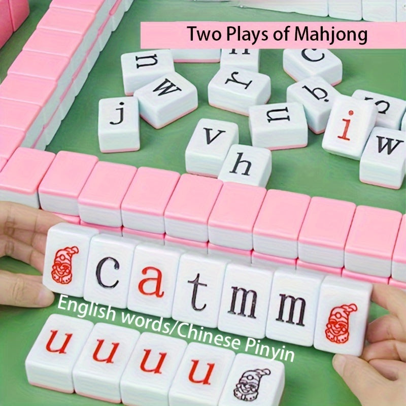 Large English Letter Mahjong Board Game Family Party Toys