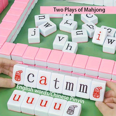 Large English Letter Mahjong Board Game Family Party Toys