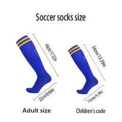 Thickened Football Socks Over Knee Striped Sports Socks