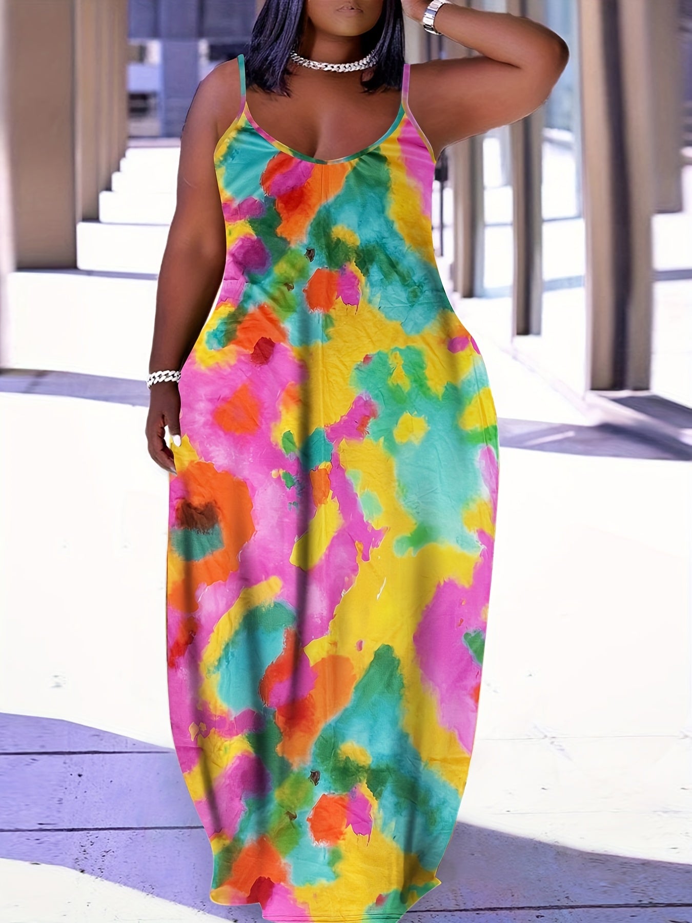Tie Dye Maxi Cami Dress