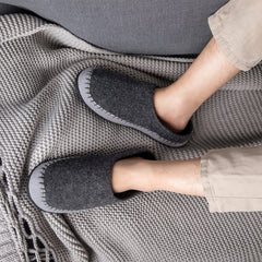 Men's Slip on Slippers Stitch Detail Backless Indoor Winter Shoes