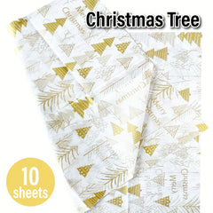 Christmas Tissue Paper Gift Bags Xmas Tree Deer Snowflake Wreath Pattern