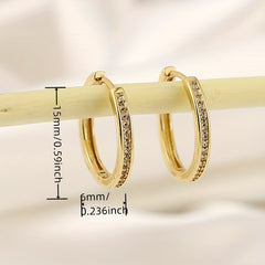 Geometric Round Copper Zircon Earrings - Party Jewelry Gift