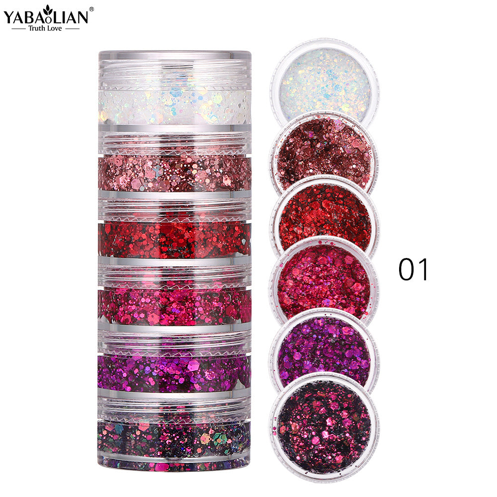 6 Layer Glitter Gel Kit for Halloween Makeup