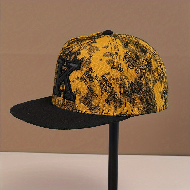 Classic Punk Hip Hop Baseball Cap Flat Brimmed Hat 100% Cotton Snapback