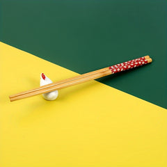 1pc Bamboo Chopsticks Floral Pattern Non-slip Kitchen Supplies