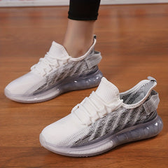 Women's Ombre Lace Up Mesh Sneakers Anti slip Athletic Shoes