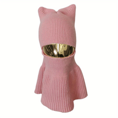 Cat Ears Knitted Hoodie Hat Balaclava Unisex Cartoon Ski Mask