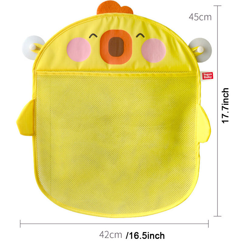 Kids Toy Storage Bag Cartoon Chicken With Suction Cup