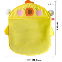 Kids Toy Storage Bag Cartoon Chicken With Suction Cup