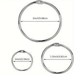 30pcs Assorted Sizes Binder Rings - 15 x 2.54cm, 10 x 3.81cm, 5 x 5.08cm