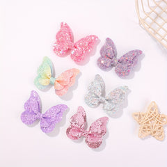2pcs Gradient Sequin Butterfly Hair Clip for Girls