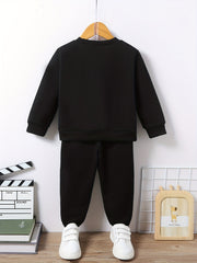 Boy's 2pcs Sweatshirt & Sweatpants Set Letter Print Kid's Clothes
