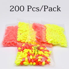 200pcs Oval Fishing Floats Bright Floating Beans Fishing Line Stopper