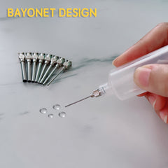 25 Single Tube Stainless Steel Metal Snap Lab Glue Filling Needle