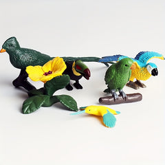 22pcs Animal Dolls Cognitive Toy Set - Parrots, Flamingos - Children's Puzzle