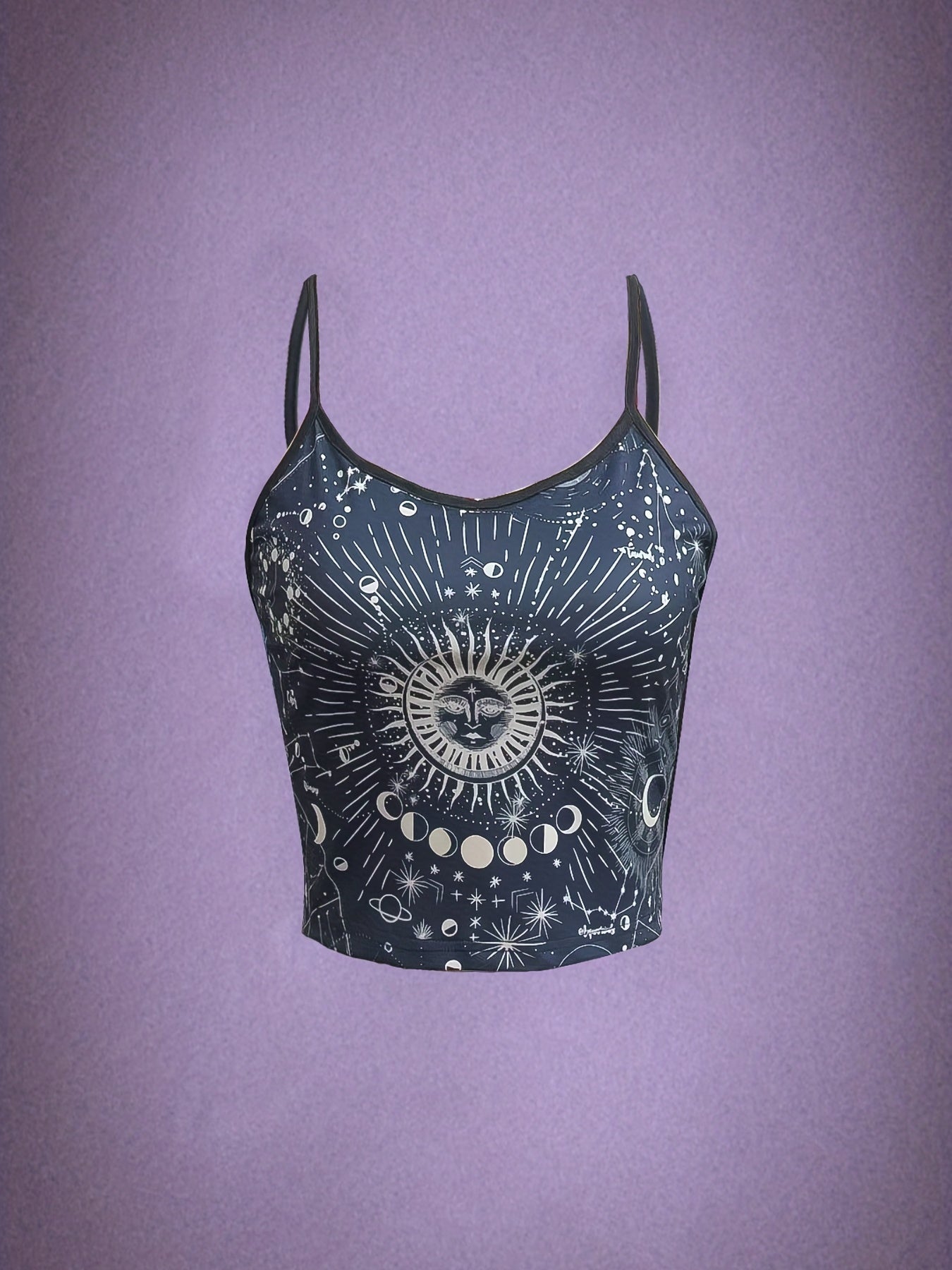 Moon & Sun Spaghetti Strap Top Sleeveless Cami