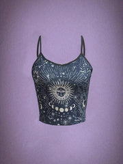 Moon & Sun Spaghetti Strap Top Sleeveless Cami