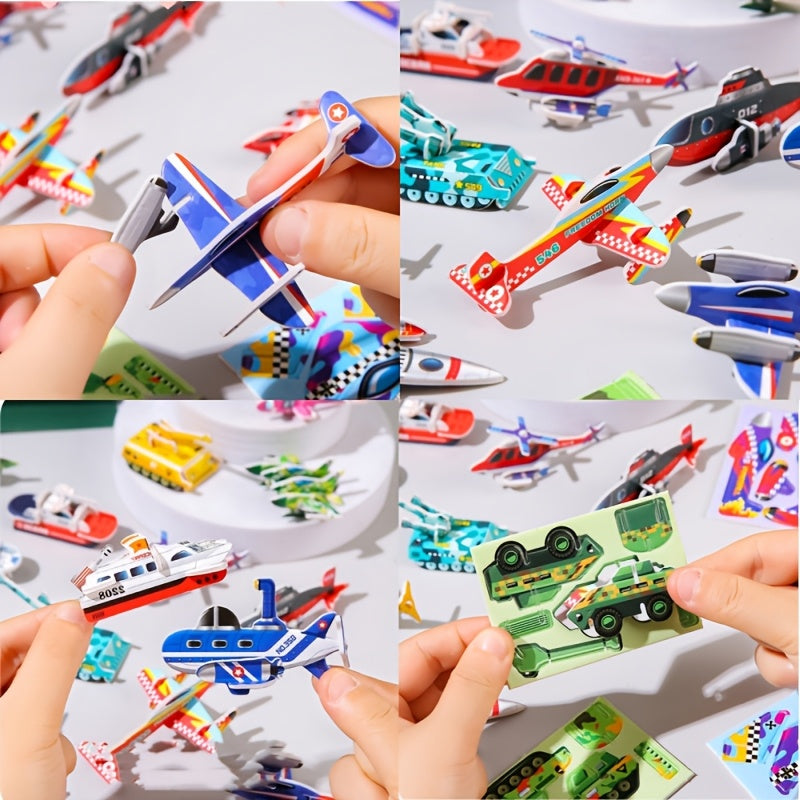 25 Pack Kids DIY Puzzle Toy Set - Tank & Airplane Building Blocks - Party Favors