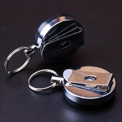 Heavy Duty Retractable Key Holder with Belt Clip Telescopic Rope Pull Key Holder