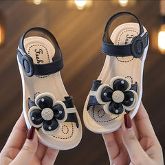 Flower Open Toe Sandals for Baby Girls Non-Slip All Seasons