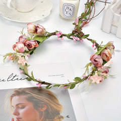 Girl's Fairy Fabric Faux Garland Christmas Party Headdress