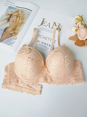 2pcs Lace Push Up Bra Comfy & Breathable Women's Lingerie