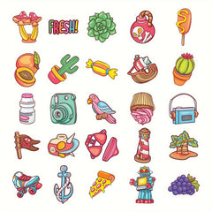 50 Waterproof Vinyl Stickers Water Bottles Laptop Skateboard Decals