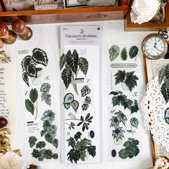 6 Sheets Retro Plant PET Stickers for Scrapbooking Decorative Collage