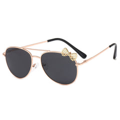 Girls Bow Metal Frame Decorative Sunglasses for Party Travel