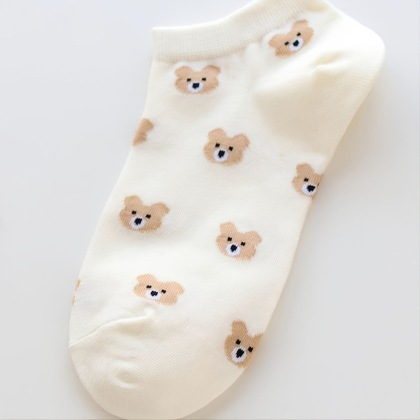 6 Pairs Bear Socks Cartoon Cotton Ankle Socks Women's Stockings