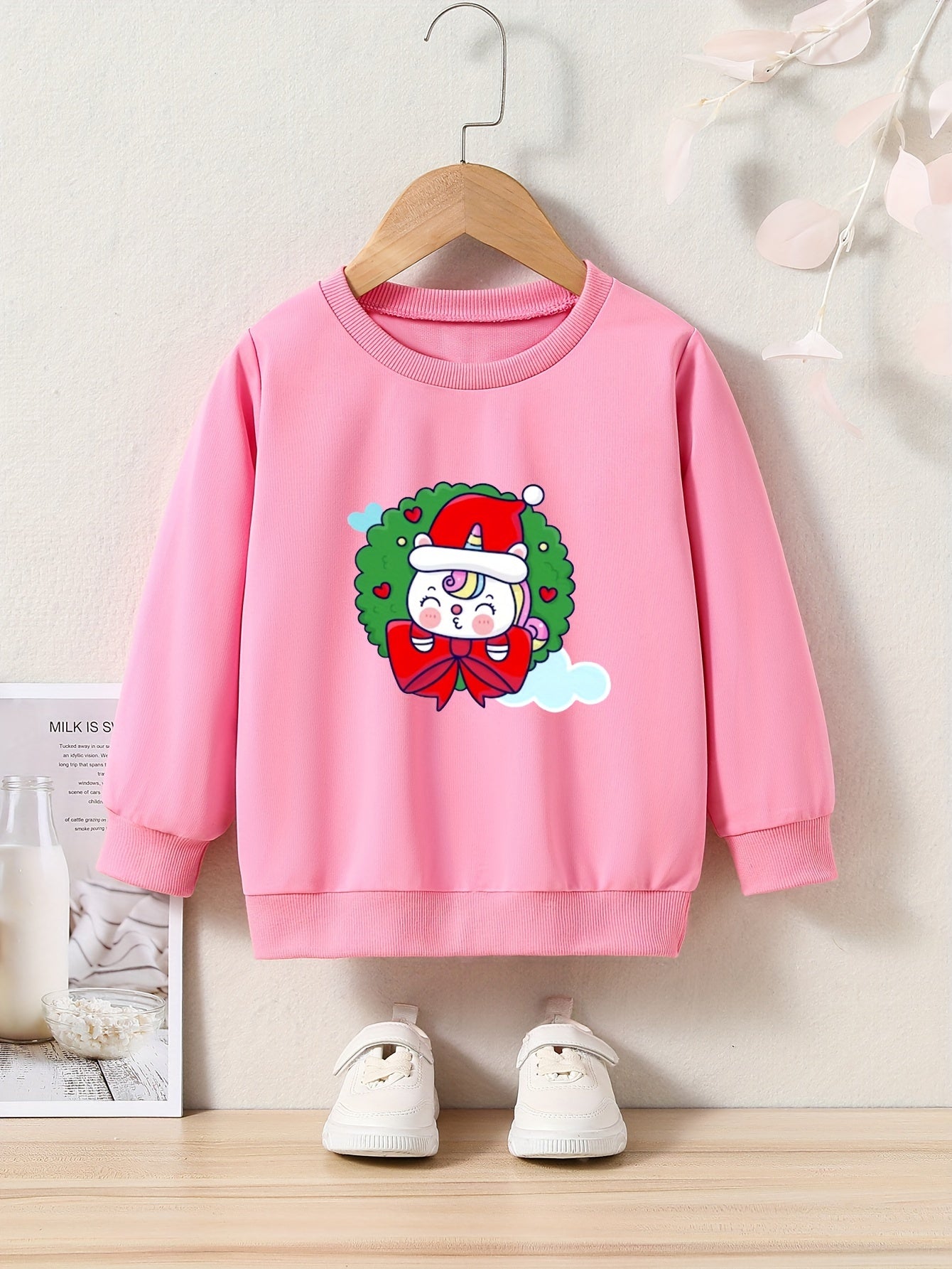 OERYUI Girls Unicorn Graphic Crew Neck Sweatshirt Kids Clothes