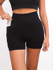Solid Summer Biker Shorts High Stretch Fitness Yoga Shorts
