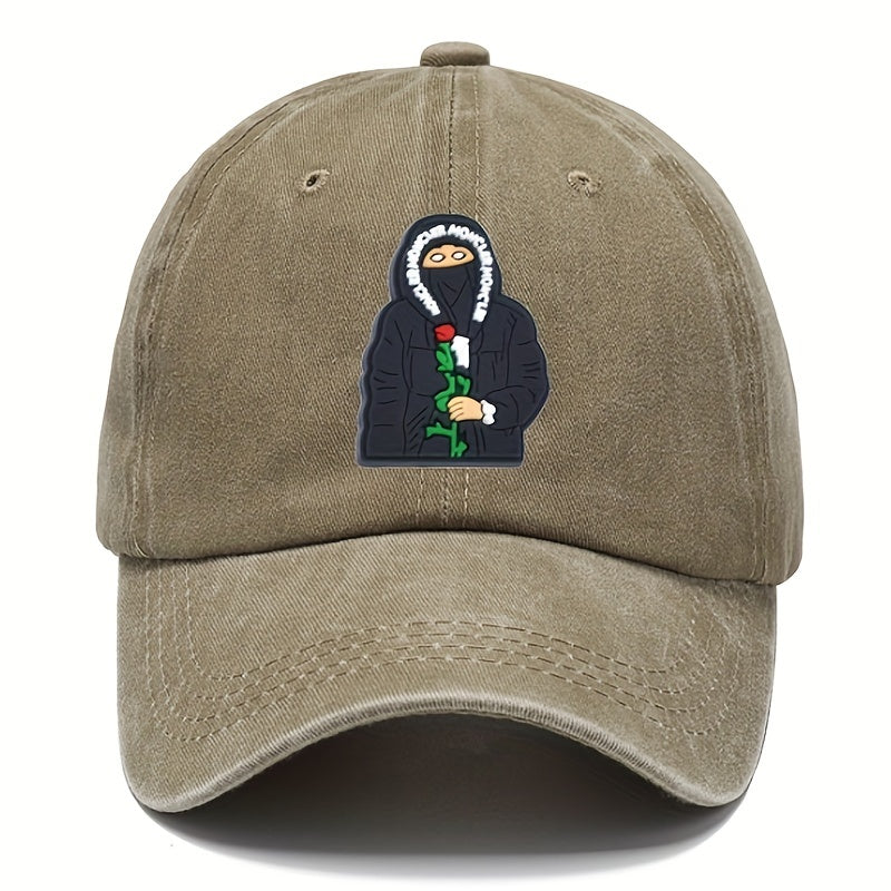 Fashionable Cartoon Embroidery Sunscreen Baseball Cap for Cycling Running