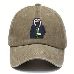 Fashionable Cartoon Embroidery Sunscreen Baseball Cap for Cycling Running