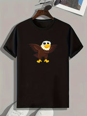Eagle Print Men's Graphic Tee for Summer
