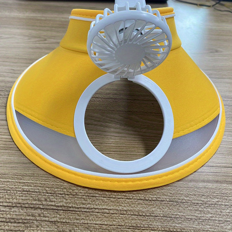 Girls Top Visor Hat With Fan UV Protective Sport Cap