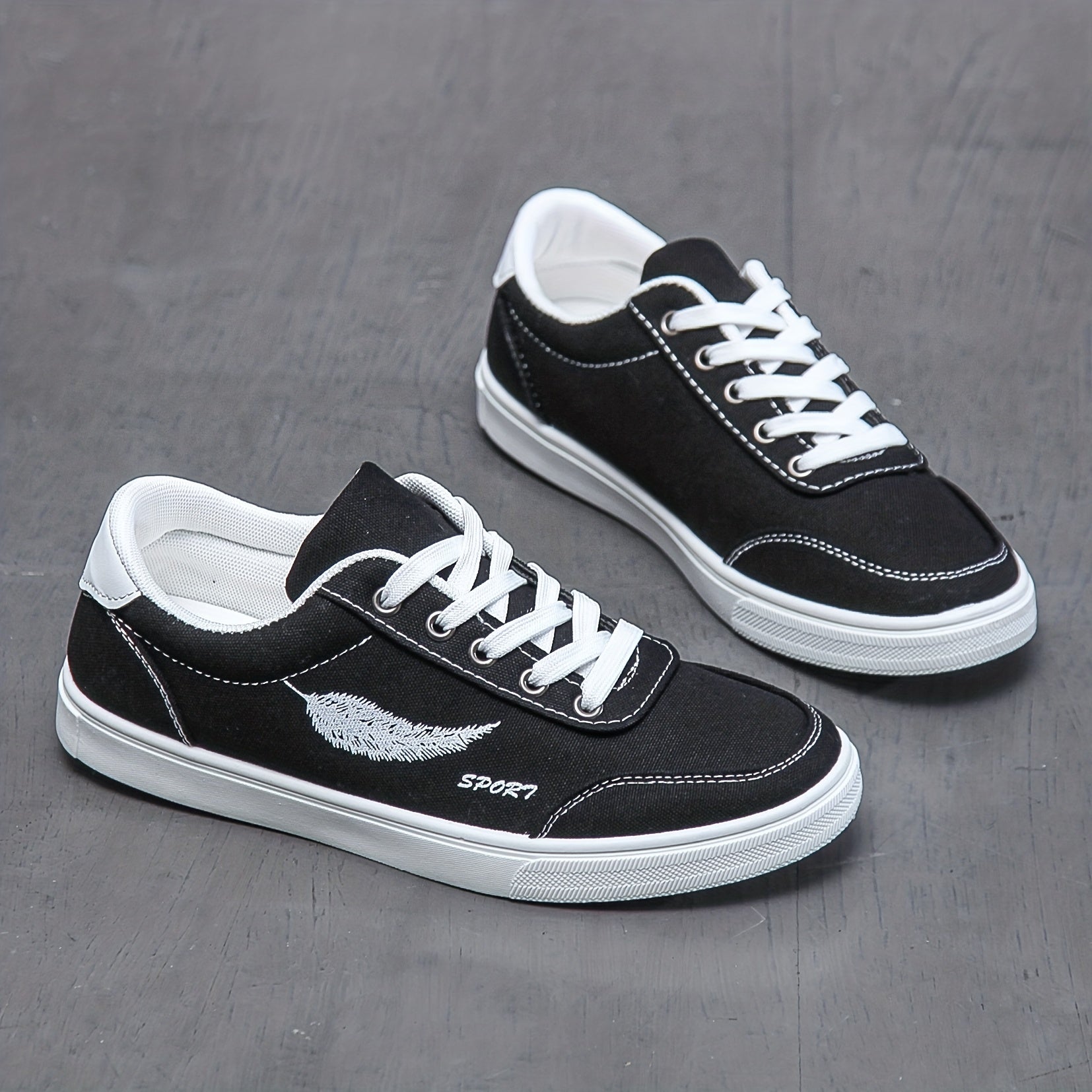 Men's Leaf Pattern Lace up Sneakers Breathable Skate Shoes
