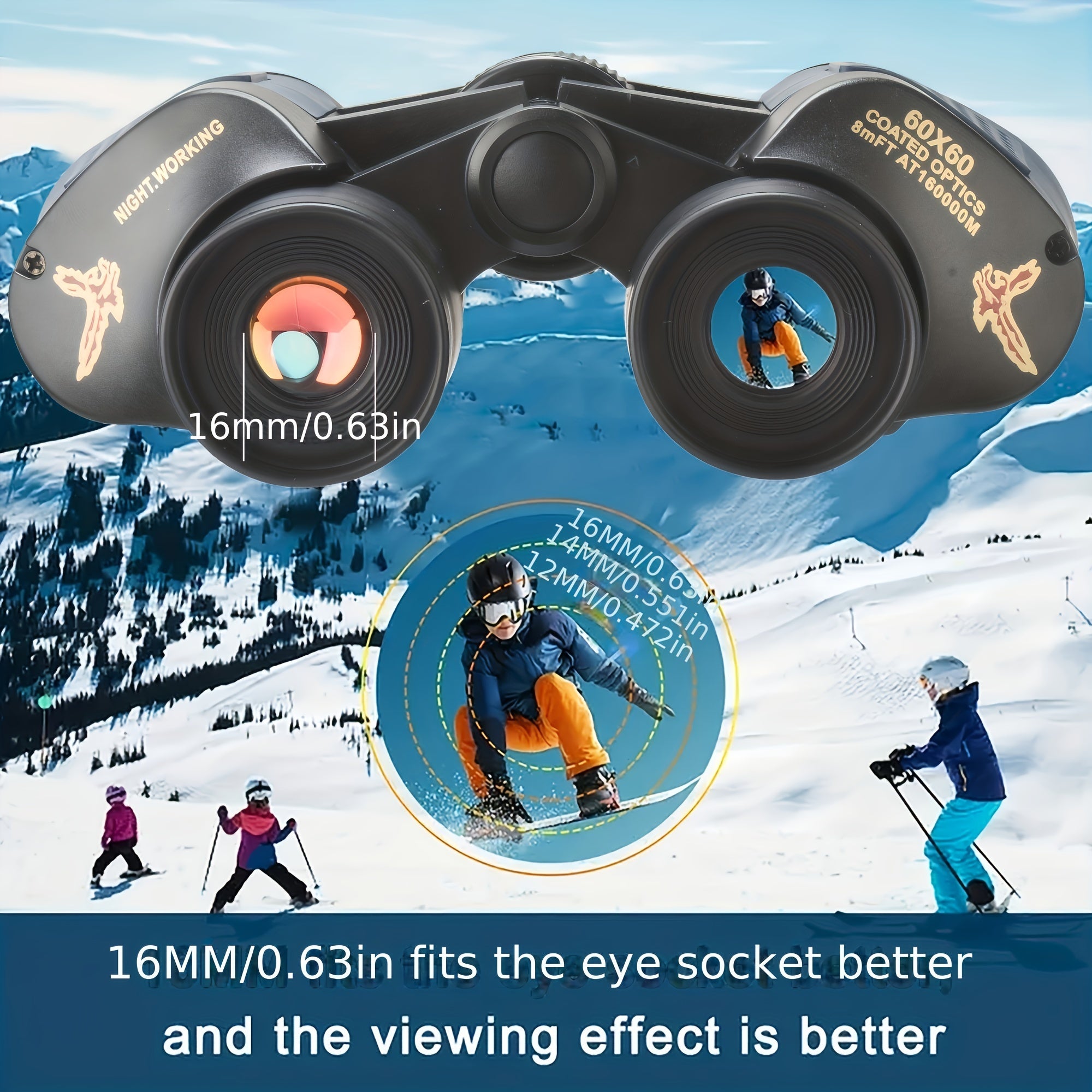 High-Powered HD Portable Binoculars BAK4 Prism Waterproof for Bird Watching