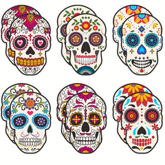 6pcs Halloween Skull Straws for Day of the Dead Party Decoration