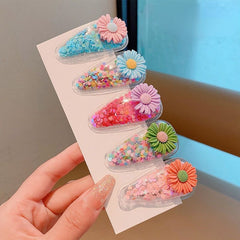 5pcs Kids Candy Hair Clips Girls Hair Accessories Set Fruit Flowers Rainbow