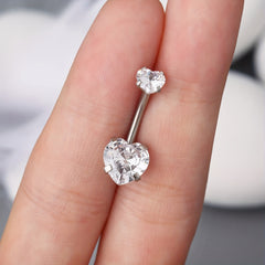 Colorful Zircon Belly Button Ring Stainless Steel Piercing Jewelry